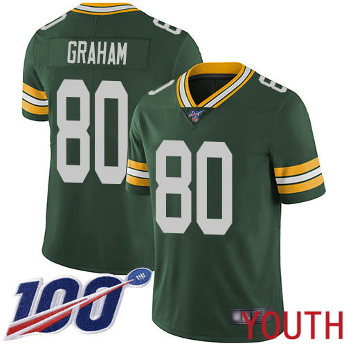 Green Bay Packers Limited Green Youth #80 Graham Jimmy Home Jersey Nike NFL 100th Season Vapor Untouchable